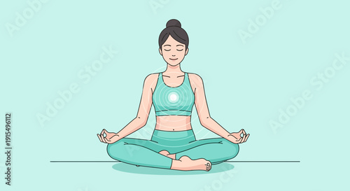 Serene Woman Meditating In Lotus Pose Embodying Inner Peace and Mindfulness