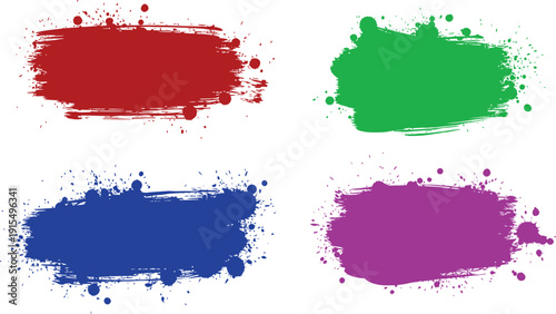 A vibrant illustration of colorful paint splatters on a white background