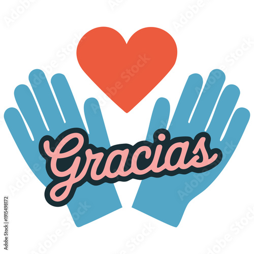 Gratitude to doctors for pandemic fight Spanish message vector art