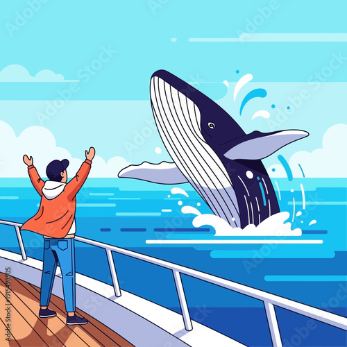 Spectacular Whale Breach Encounter Witnessed From Boat Deck