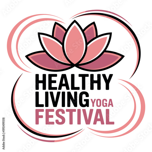 A vibrant logo for a yoga festival promoting healthy living
