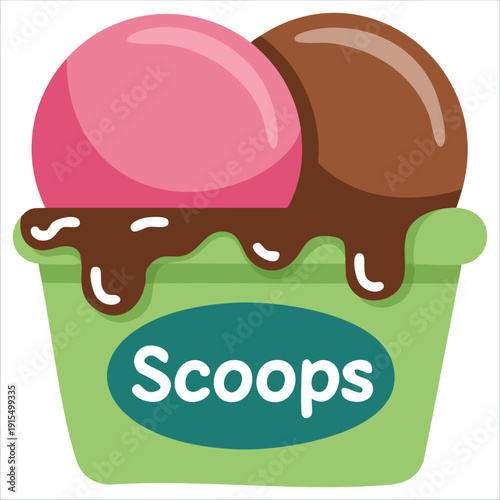 Multicolored gelato dessert for sweet treat concepts vector illustration