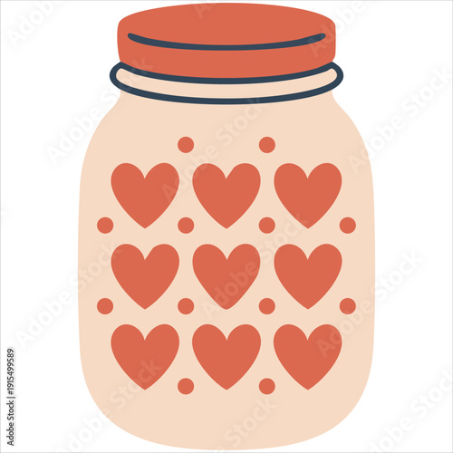 Valentine charity jar for Saint Valentine Day vector design