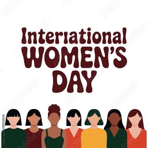 March celebration design for female empowerment concepts vector art