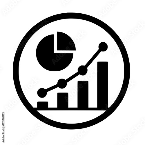 Visual representation of analytics and growth metrics with a pie chart and bar graph