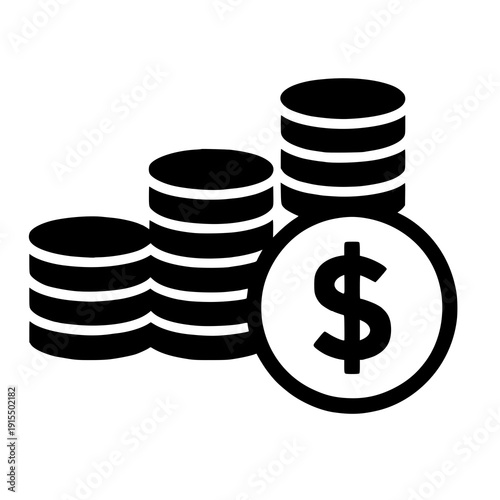 Stacked coins with a dollar sign symbolizing financial growth and savings
