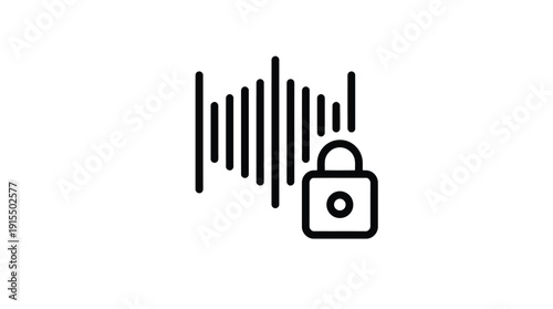 Simple black line icon representing secure sound or audio protection.