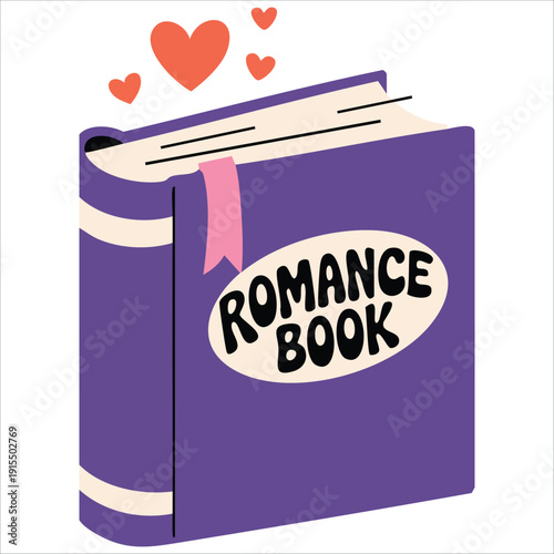 Book with hearts for library and bookstore concepts vector design