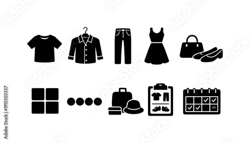 Technology, communication line icon set. Modern devices, digital connection icons collection.