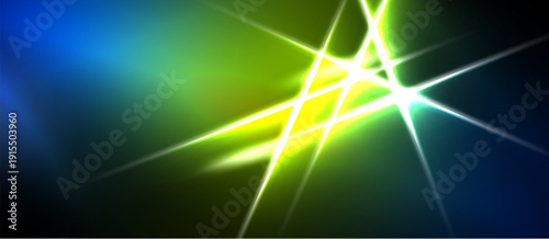 Bright abstract background. Vivid colors blend, creating dynamic light streaks. Energetic composition with glowing lines, intense visual impact.