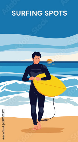 Surfing Spots Adventure On Tropical Beaches And Ocean Waves