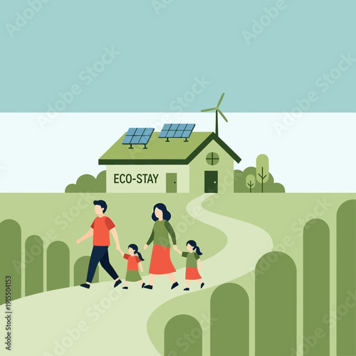 Sustainable Family Eco-Friendly Home Retreat And Green Living Outdoors