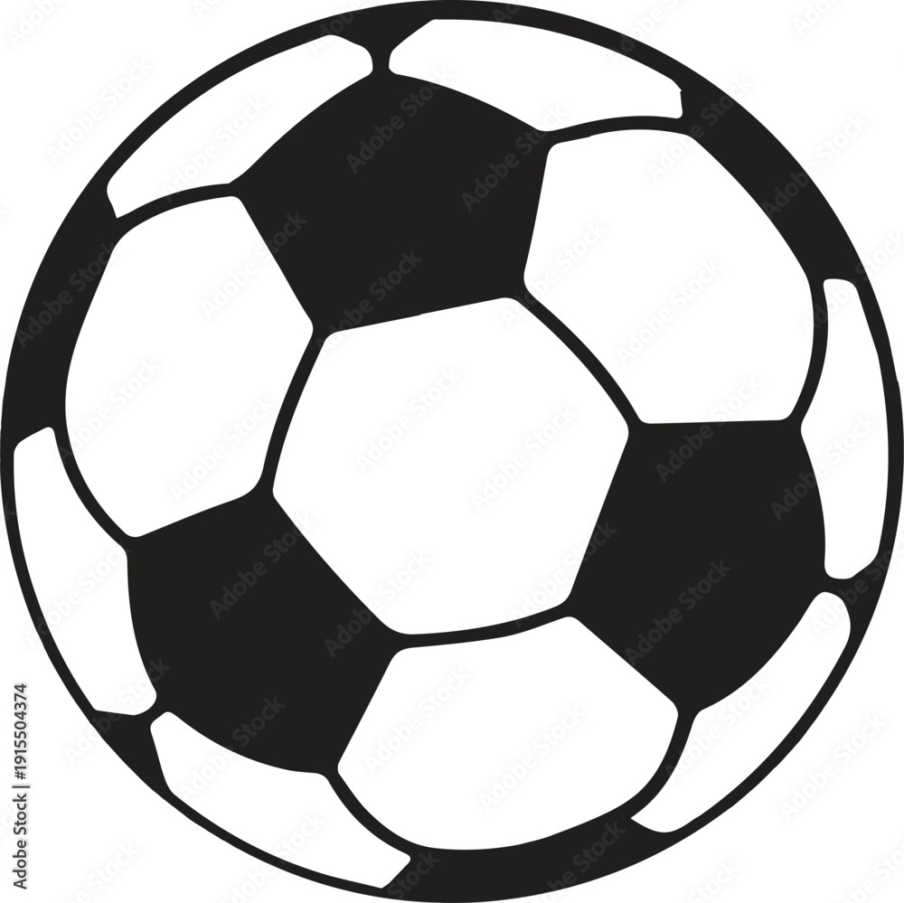 Obraz premium Classic soccer ball icon vector for sport competition athletic activity football tournament and recreational exercise equipment