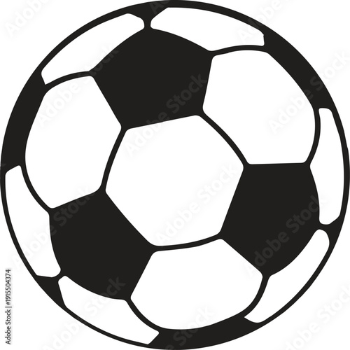 Classic soccer ball icon vector for sport competition athletic activity football tournament and recreational exercise equipment