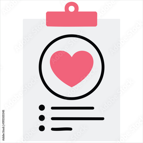 Simple Vector Symbol of a Love Letter for Valentines Day and Romantic Concepts