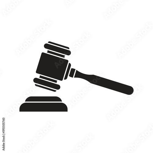 Legal gavel icon vector for justice law authority court judge auction and professional legal service representation