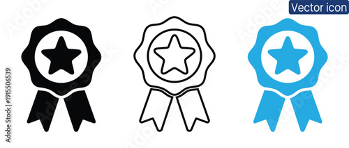 Elegant star rosette icons for awards and recognition