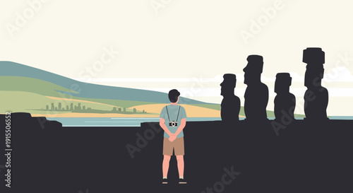 Traveler Captures Iconic Island Statues And Scenic Landscape