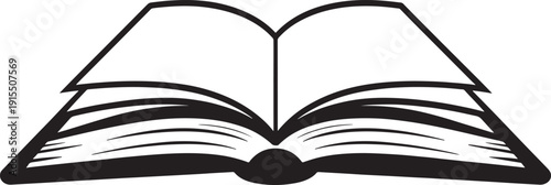 Open book black symbol education