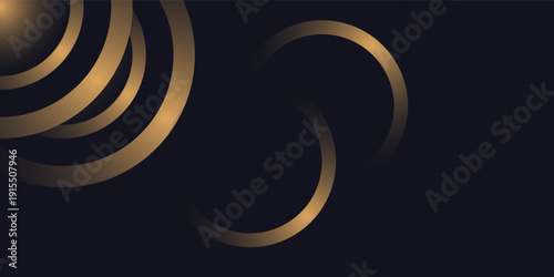 Black premium background with luxury dark golden geometric elements. Rich background for poster, banner, flyer etc. Vector EPS 10