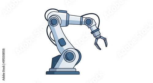 Robotic Arm Illustration: Industrial Automation and Precision Engineering.