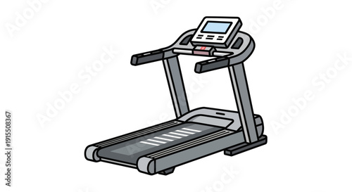Illustrated Treadmill with Digital Display for Fitness and Exercise.