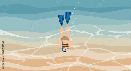 Underwater Dive Exploration And Tropical Beach Serenity