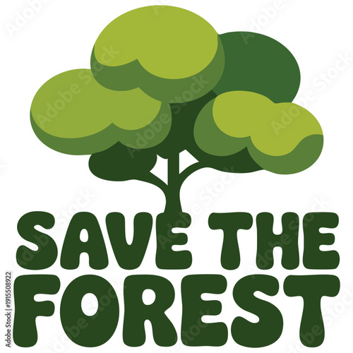 Tree with Lush Green Crown on White Background for Forest Protection and Ecology Banners