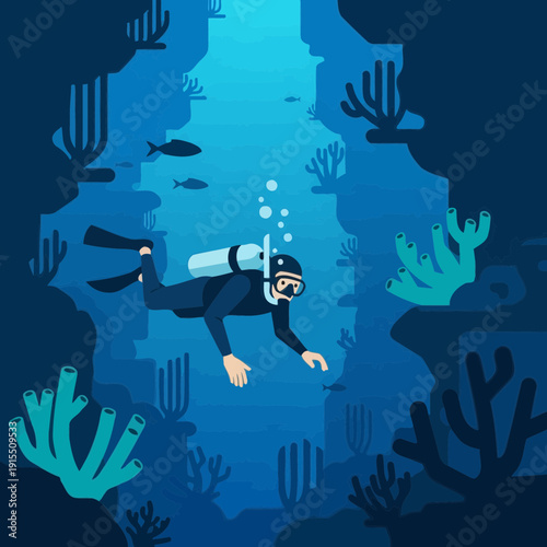 Underwater Explorer Discovers Vibrant Coral Reef Ecosystem And Marine Life