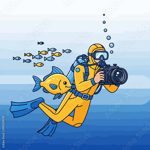 Underwater Photographer Captures Marine Life With Yellow Fish Escort