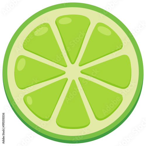 Vibrant green lime slice with juicy segments and bright peel