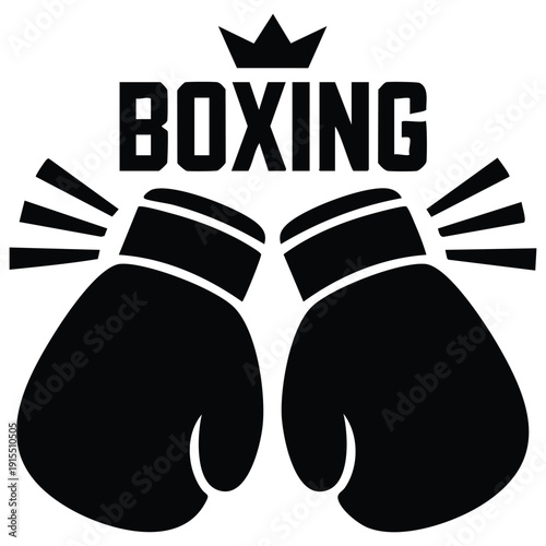 Boxing Gloves Clash Logo Badge for Combat Sports and Athletic Brands