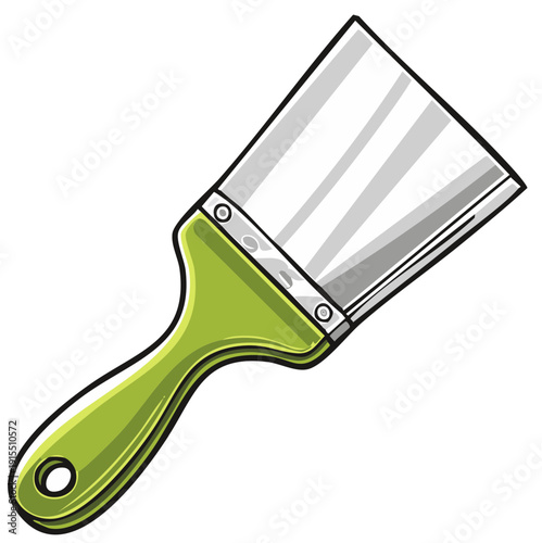 Spackling Knife Tool with Green Handle for Drywall Repair Plastering and Home Renovation Vector