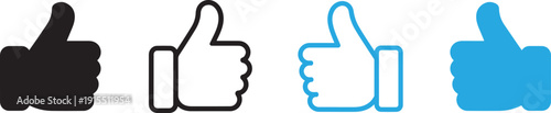 Thumbs up icons in different colors and styles for feedback and approval