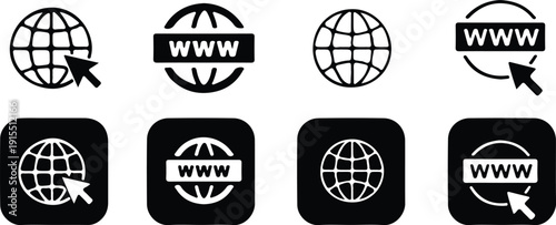 website black black outline icon set vector illustration design collection 