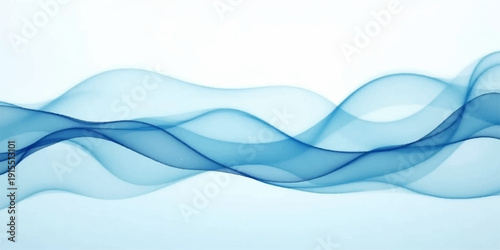 An abstract blue wave design features soft flowing curves and light patterns to create a motion-filled water backdrop for web wallpaper and vector art illustrations