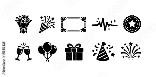 Camping flat icon set. Outdoor, nature, adventure icons flat collection