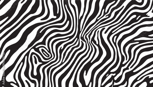 Abstract black and white wavy lines forming a swirling pattern