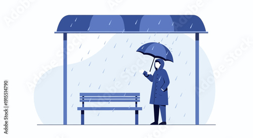 Waiting Under Shelter During a Downpour