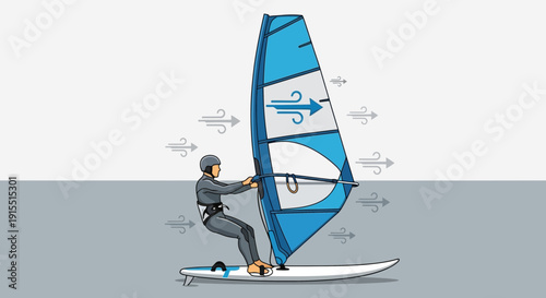 Windsurfing Action Dynamic Motion And Extreme Water Sports