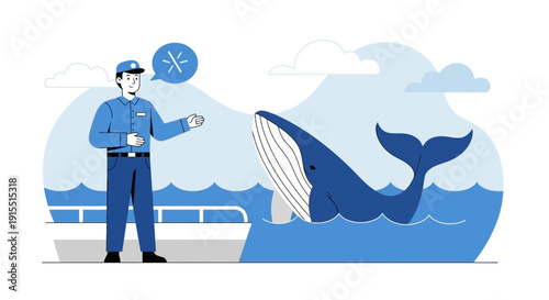 Whale Watching Tour Guide Explaining Marine Life Encounter