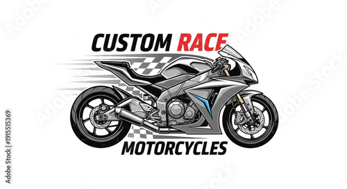 Custom Racing Motorcycle Design Illustration.