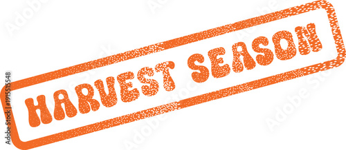 Warm Orange Harvest Season Agricultural Bountiful Crop Abundance Celebration Stamp Graphic