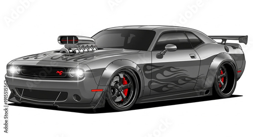 Customized Racing Sports Car Vehicle.