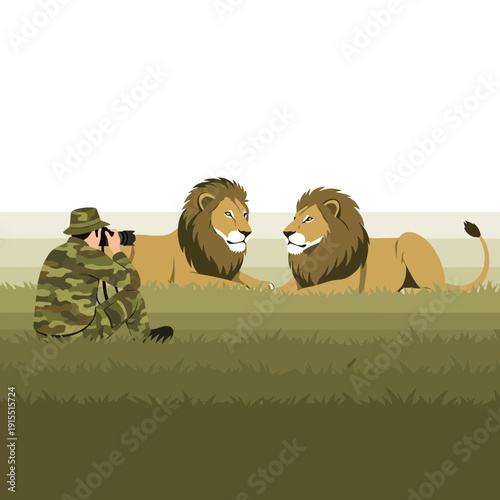 Wildlife Photographer Captures Majestic Lions in Natural Savannah Habitat