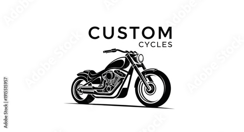 Custom Motorcycle Illustration Design Art.