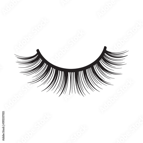 Elegant black false eyelashes isolated on white background showcasing beauty and cosmetic enhancement