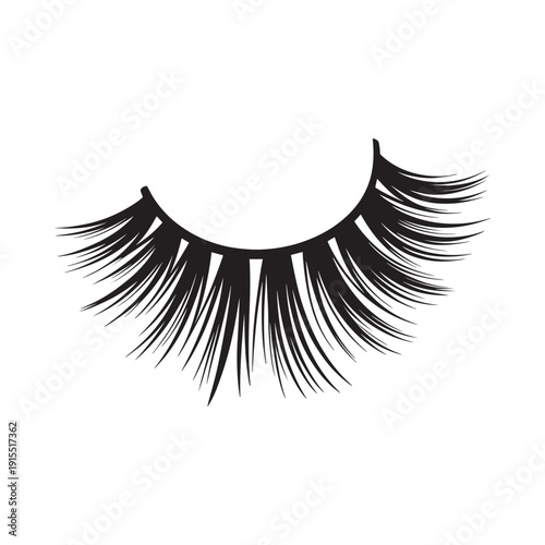 Isolated image of black false eyelashes a beauty accessory against a stark white background