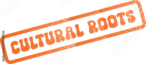 Meaningful Orange Textured Stamp Visualizing Deep Cultural Roots and Ancestry