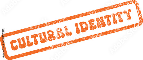 Striking Orange Textured Stamp Embodying the Concept of Cultural Identity and Belonging